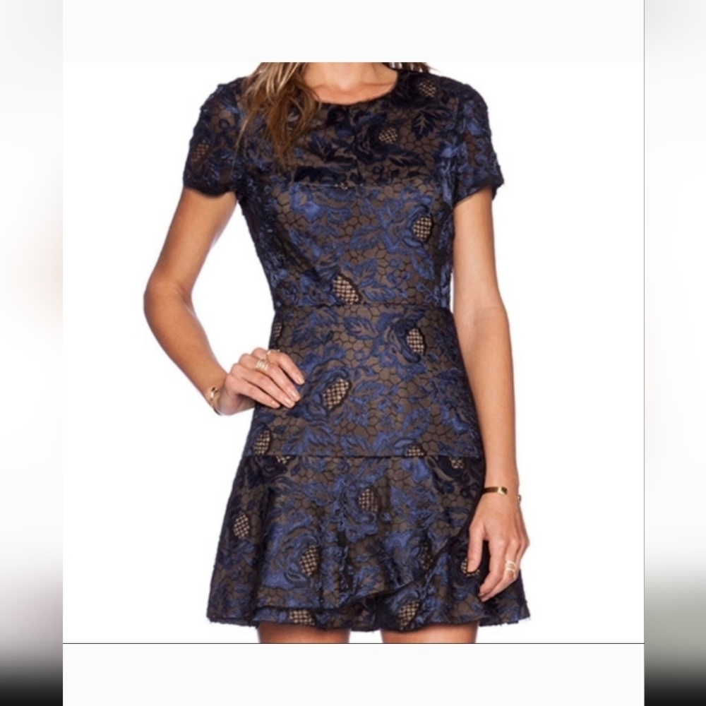 BCBG Elegant Blue Lace Dress